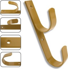 2 PCS Set Wide Pool Pole Hangers Heavy Duty Brown Aluminium Holder Hooks