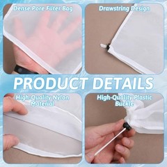 Larrel 4PCS Pool Vacuum Replacement Mesh Bag, Pool Vacuum Filter Bag, 12.6×9