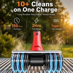 NeatLt Electric Grill Brush for Outdoor Grill, Cordless BBQ Cleaner Red