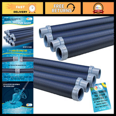 Flexible Pool Vacuum Hose Set – 8 Pieces, 40&Prime; Spiral Wound Connectors, 1.5&Prime; Cuff