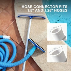 Pool Hose Adapter Connector 1-1/4&Prime; to 1-1/2&Prime; for Cleaning Pool Cleaner – White