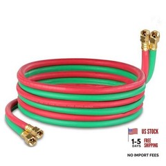 Oxy Acetylene Hose, 15 Foot x 1/4 Inch – B Fitting Twin Cutting Torch 15 Ft