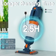 AquaFysh Powerful Cordless Pool Vacuum 25-Micron Ultra Fine Filter REG $150