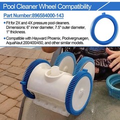 Front Tire Kit with Replacement Tires for Pool Cleaners 2 Pcs Blue