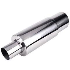 Exhaust Muffler,Universal Stainless Steel Exhaust Burnt Tip,14.8 inches Silver