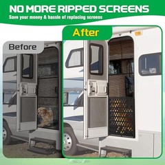 Rv Screen Door Protector for Dogs, Adjustable 17-32&Prime; Heavy Duty Aluminum Bone