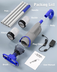 (2026 Upgrade) Little Shark Cordless Pool Vacuum, 60W Motor, 18 GPM Strong Sucti