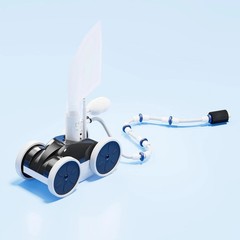 Amptyhub 4-Wheel Professional Pressure Side Sweeper Pool Cleaner