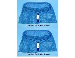 POOL SPA SKIMMER LEAF RAKE NET DEEP BAG ALUMINUM HANDLE 2 PACK