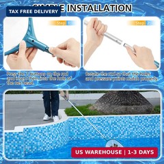 Professional Pool Skimmer Net 57 inch with 4 Aluminum Poles – Fine Mesh for Fast