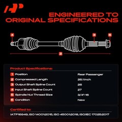 CV Axle Shaft Assembly Compatible with Polaris Ranger 500 Rear Passenger Side