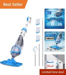 Rechargeable Handheld Pool Cleaner with 9 ft Telescopic Pole—Ideal for All Pools