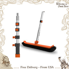 Pool Brush with 16FT Pole; 18&Prime; Scrub Brush; Wall Tile Floor Cleaner