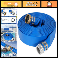1.5&Prime; x 50ft Heavy Duty Backwash Hose for Pools – Durable PVC Water Discharge wit
