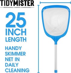 Ultra Fine Mesh Hot Tub Skimmer with 12 » Aluminum Pole – Lightweight & Compact