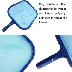 Heavy-Duty Pool Skimmer Leaf Rake with Fine Mesh, 17.5×11.8in – Efficient Clean