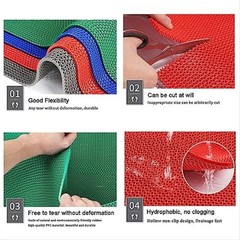 Drainage Non Slip Flooring Mats Swimming Pool Bathroom 0&Prime;L x 0&Prime;W x 0&Prime;Th Blue