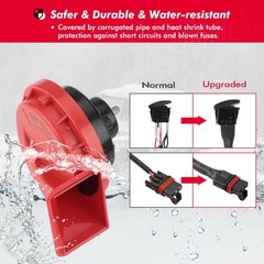 UTV ATV Horn Kit with Rocker Switch, 12V Upgraded 105DB Universal Loud SXS