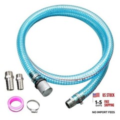 Clear PVC Hose Kit – 6.5ft 304 Stainless – 1&Prime; ID – 3/4&Prime;-1&Prime;x6FT