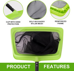 Sepetrel Swimming Pool Leaf Skimmer Net,Fine Nylon Mesh & Reinforced Frame Deep