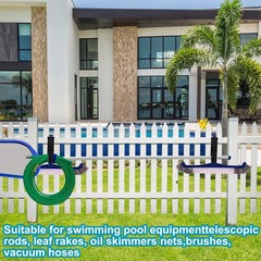 Adjustable Pool Fence Hooks Metal Organizer for Cleaning Tools & Accessories