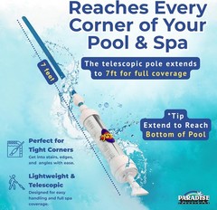 6250 Paradise Power Spa Vacuum – Manual Spa Vac for Hot Tub, Pool Stairs & Spas