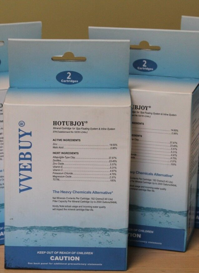 4 HOTUBJOY Hot Tub Filter Spa Mineral Cartridge Sticks to 2500 Gal each Blue