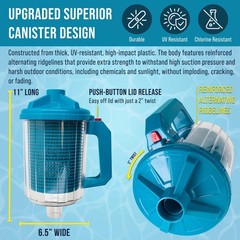Inline Pool Leaf Canister 3-in-1 Filter Catcher Fits 1.5&Prime; Vacuum Hoses