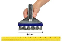 Stainless Steel Pool Algae Detail Brush, Heavy-Duty 5-Inch Steel Brush