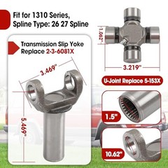 Transmission Slip Yoke 1310 Series & U-Joint Kit Replace 2-3-6081X 5-153X Fit