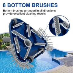 Pool Vacuum Head Weighted 8 Bottom Brushes 1-1/4 1-1/2 Swivel Hose Inground