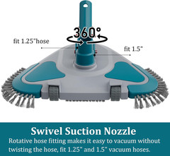 Upgrade Pro Weighted Triangular Pool Rotative Vacuum Head with Brush & EZ Clip H