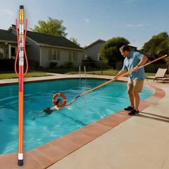 15ft Pool Safety Hook for Poles, Pool Rescue Hook, Life Hooks for Pools, Exte…