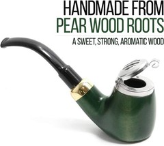 Mr. Brog Full Bent Smoking Tobacco Pipe – Model No: 21 Old Army Green –
