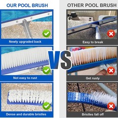 18 Inch Pool Brush Head for Cleaning Pool Walls Inground Pools Tiles Floors