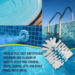 Pool Brush Head for Inground Pools, Hot Tub, Spa – Corner and Step Pool Scrub…