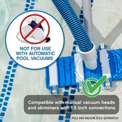 40 Ft Kink-Free Manual Pool Vacuum Hose for Inground & Above Ground Pools