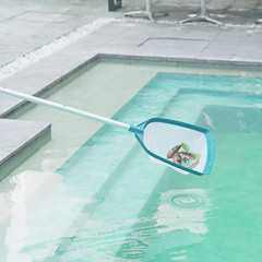 Red Saca Hojas De Piscina Con Poste Ajustable De Aluminio Y Malla Fina Limpieza