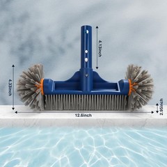 Pool Brush with EZ Clip, 13&Prime; Round End for Cleaning Pool Wall Brush Head L3M7