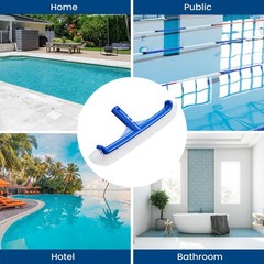 18 Inch Pool Brush Head Curved Ends Pool Broom Scrub Brush for Walls Bathtubs
