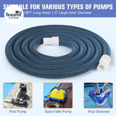 Pool Vacuum Hose, Heavy Duty Manual Swimming Pool Cleaner Hose with Swivel Cuff