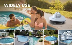 Cordless Swimming Pool Automatic Water Cleaner Robotic, Auto-Docking with Filter