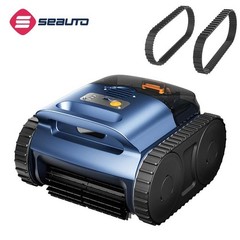 Cordless Robotic Pool Cleaner, Seauto Pool Robot w/Sonar Navigation up to 200 m²