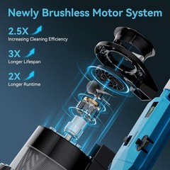 Cordless Pool Vacuum with Telescopic Pole 30 GPM Suction