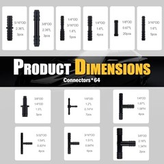 6PCS 5Ft Silicone Vacuum Hose Automotive Kit – ID 1/8&Prime; 5/32&Prime; 3/16&Prime; 1/4&Prime; 5/16&Prime;