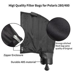 Black Nylon Mesh Pool Cleaner Bags,All Purpose Filter Bag K13 K16 with Zipper…