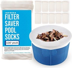 100 Pack Pool Spa Skimmer Basket Pre-Filter Saver Bag Fine Mesh Screen Socks