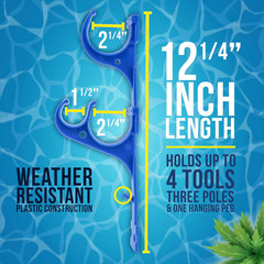 Pool Pole Hanger – 2 Plastic Pool Hooks for Poles – Equipment Fence Hook for …