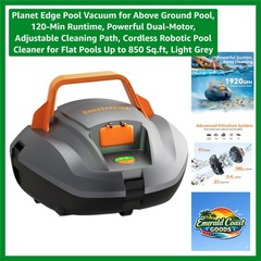 Powerful Dual-Motor Pool Cleaner – Easy Push Button Operation, Cordless Design