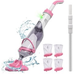 Cordless Pool Vacuum Strong Suction 20V Rechargeable Telescopic Pole Filter Bags